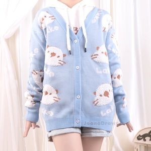 Blue Lakko Pattern Cardigan